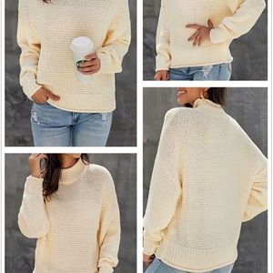 NWOT medium cream chunky sweater